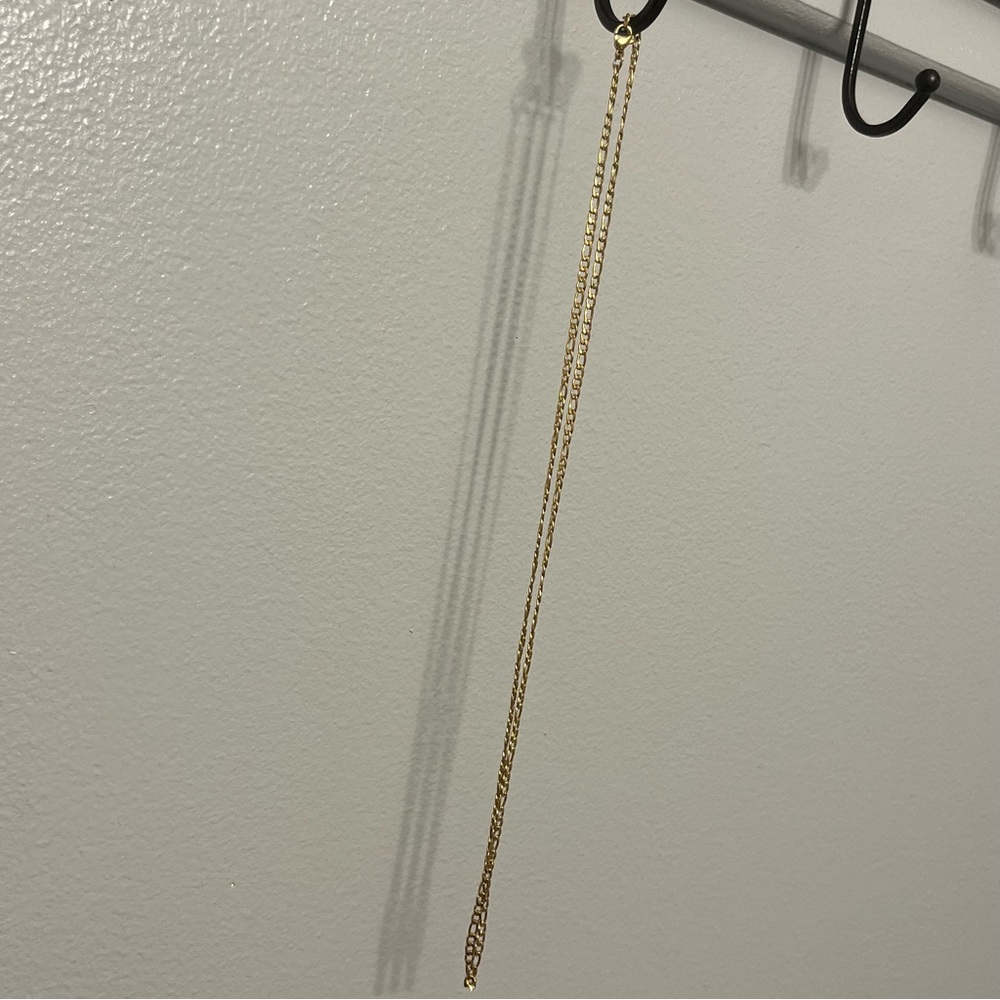 Men’s Figaro Stainless Steel Gold Tone Chain Necklace